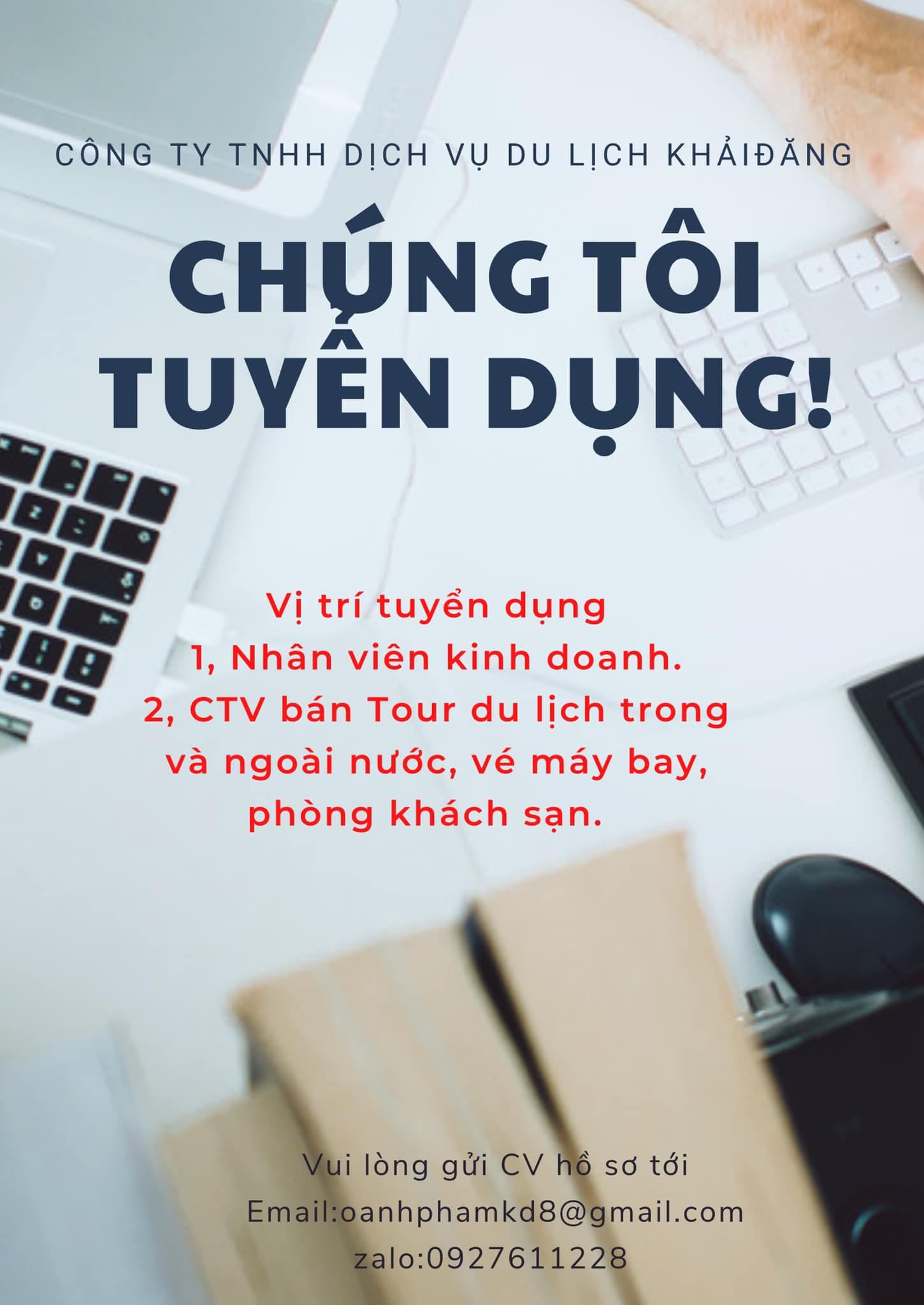 DU LỊCH KHẢI ĐĂNG TUYỂN DỤNG